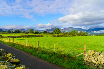 Obraz premium Fields and countryside, in the Lake District
