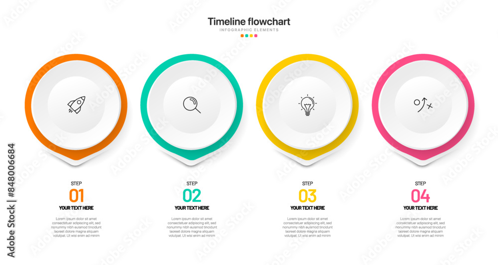Poster timeline infographic design with 6 options or steps. infographics for business concept. can be used 