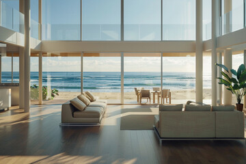 Fototapeta premium modern living room with open window