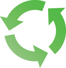 シンプルな矢印のアイコン　グラデーション　緑　黄緑　イラスト　素材