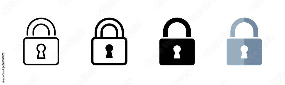 Poster lock icon set. padlock vector illustration. security symbol. safety pictogram. protection sign. pass