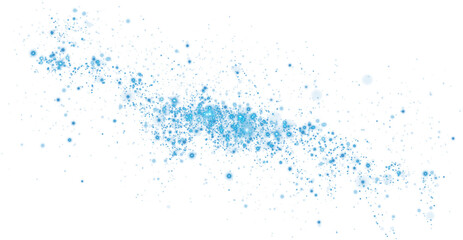 Fototapeta premium Blue dust, sparks and blue stars shine with special light. Trace of speed lines. Christmas light effect. Sparkling magic dust particles. PNG. 