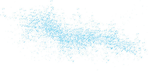 Blue dust, sparks and blue stars shine with special light. Trace of speed lines. Christmas light effect. Sparkling magic dust particles. PNG.
