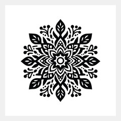 A black and white floral pattern
