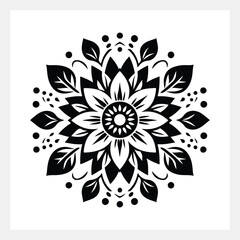 A black and white floral pattern