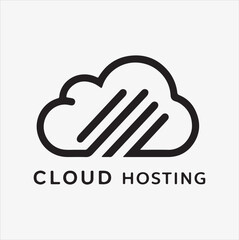 a clean and sleek logo for cloud hosting 
