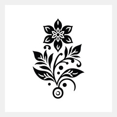 A black and white floral pattern