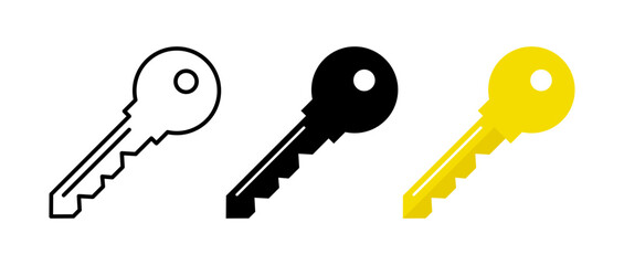 Key icon set. Access symbol. House key vector illustration. Real estate pictogram. Realtor sign.