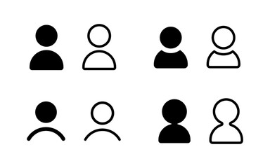 User profile icon set. Member button. Person symbol. Account avatar vector illustration. Social media user interface web element.