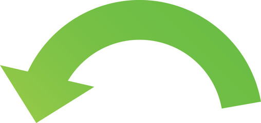 シンプルな矢印のアイコン　グラデーション　緑　黄緑　イラスト　素材