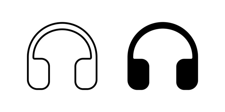 Headphones icon. Earphones symbol. Headset vector illustration. Music audio equipment pictogram. Sound concept.