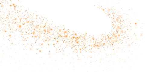 Golden dust, sparks and golden stars shine with special light. Trace of speed lines. Christmas light effect. Sparkling magic dust particles. PNG.
