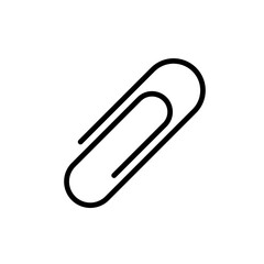 Obraz premium Paper clip icon. Attach button. Fastener symbol. Office clamp vector illustration. Paper clip pictogram.