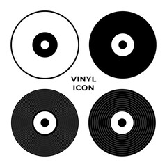 Vinyl record icon. Music disc symbol. Retro vinyl album vector illustration. Vintage concept.