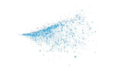 Blue dust, sparks and blue stars shine with special light. Trace of speed lines. Christmas light effect. Sparkling magic dust particles. PNG.
