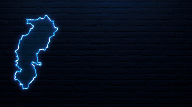 Chhattisgarh map neon sign