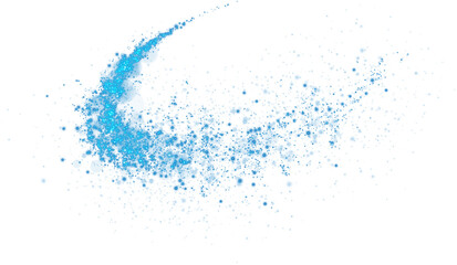 Blue dust, sparks and blue stars shine with special light. Trace of speed lines. Christmas light effect. Sparkling magic dust particles. PNG.
