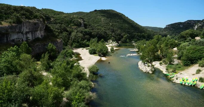 The Gardon canyon, Collias, Gard department, Occitania, France