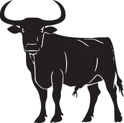 silhouette of a bull