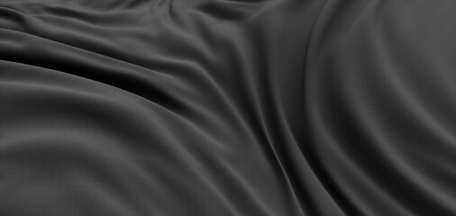 3d render, abstract background, fabric texture, silk. Fabric decoration, drapery, fabric folds