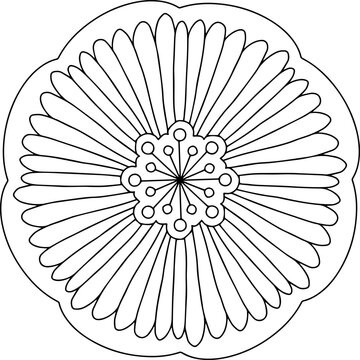 recommend clip art: pollen mandala line art coloring book page
