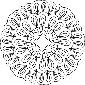 recommend clip art: sun mandala line art coloring book page