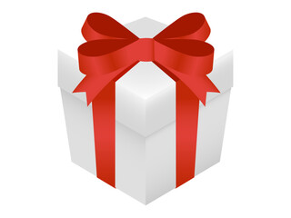 赤いリボンのギフトボックス・プレゼントのアイコン