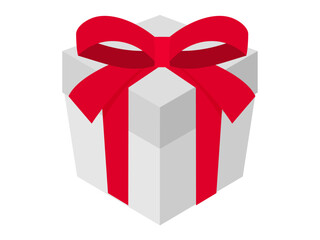 赤いリボンのギフトボックス・プレゼントのアイコン
