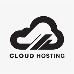 a clean and sleek logo for cloud hosting 