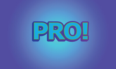 text pro  on blue background