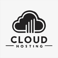 a clean and sleek logo for cloud hosting 