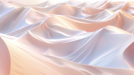 Obraz premium Tranquil yet Dramatic Abstract Digital Art Featuring Desert Dunes and Sand Ripple Textures on a Dusky Rose Background with 3D Rendered Matte Surface Detail