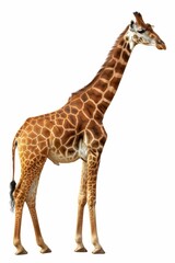 Naklejka premium Giraffe Standing Isolated on White Background. Generative ai