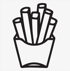 cute french fries vector silhouette 
