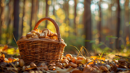 A basket of boletus mushrooms 