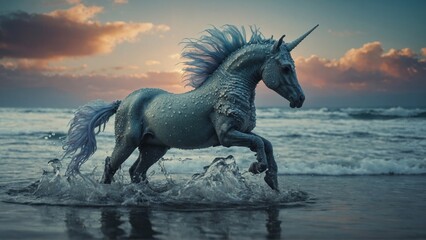 Sunset Gallop of a Unicorn