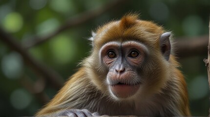 Close-up of a Monkey with Brown Fur
