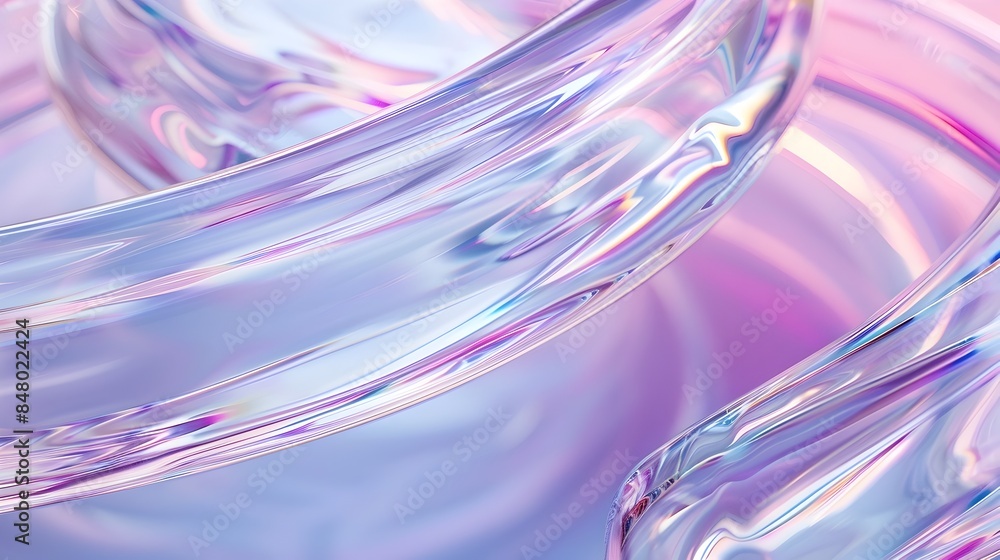 Poster mesmerizing swirls of iridescent color - abstract and ethereal digital artwork