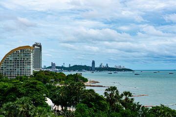 View of Pattaya Bay in Pattaya City, one of the most famous resort city in Thailand.
