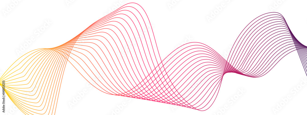 Poster abstract colorful glowing frequency sound wave technology curve lines with futuristic motion curve l