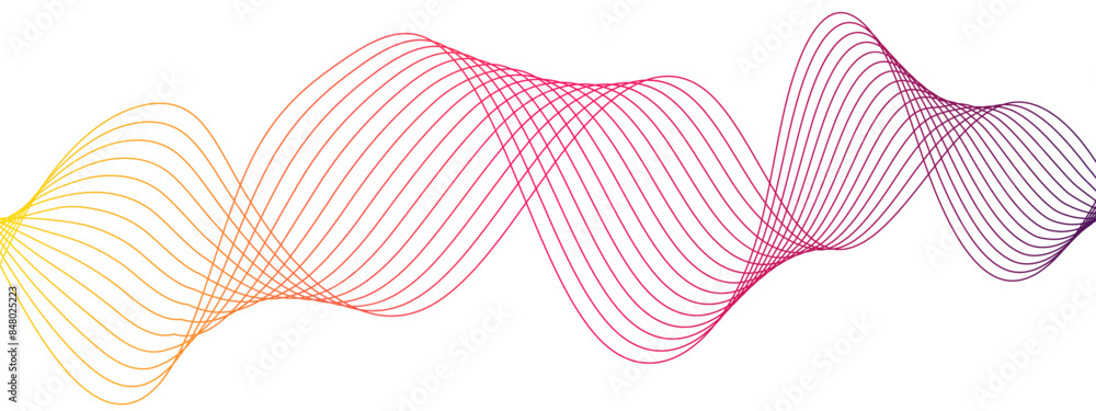 Leinwandbilder Abstract colorful glowing frequency sound wave technology curve lines with Futuristic motion curve lines tech. Design element for technology, science and template.