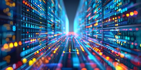 Fototapeta premium Efficiently manage digital data in distributed computing for costeffective scalability. Concept Distributed Computing, Cost Efficiency, Scalability, Digital Data Management, Efficient Management