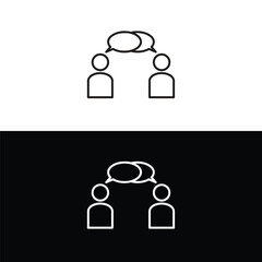 Discussion business icon vector logo design template