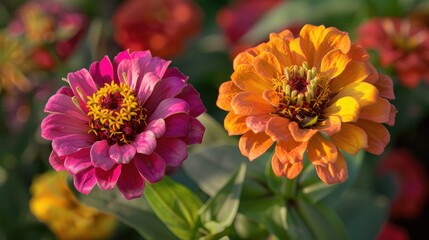 Pair of zinnias and a tablet for engraving