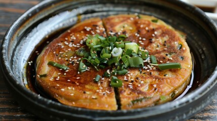 Green Onion Pancakes with Soy Sauce