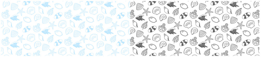 sea beach and ocean seamless pattern simple cute