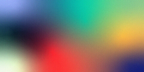 Obraz premium Orange purple pink magenta blue grainy vibrant blurred gradient color flow. Grain and Rough texture effect . Soft gradient backdrop with grain and noise. 