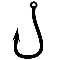 Fishhook Illustration. Fishing hook symbol.