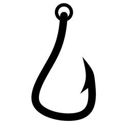 Fishhook Illustration. Fishing hook symbol.