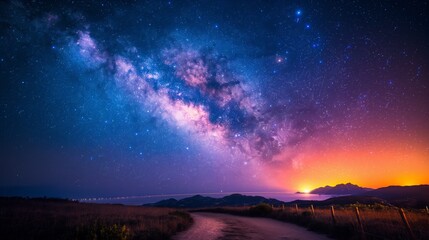 Fototapeta premium Mesmerizing Mungyeong Dark Sky Stars: Milky Way Over South Korea's Night Sky Reserve